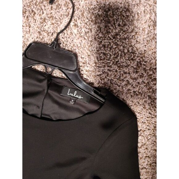 LULUS Garden Bliss Black Long Sleeve Cutout Mini Dress Size Small - Picture 2 of 4